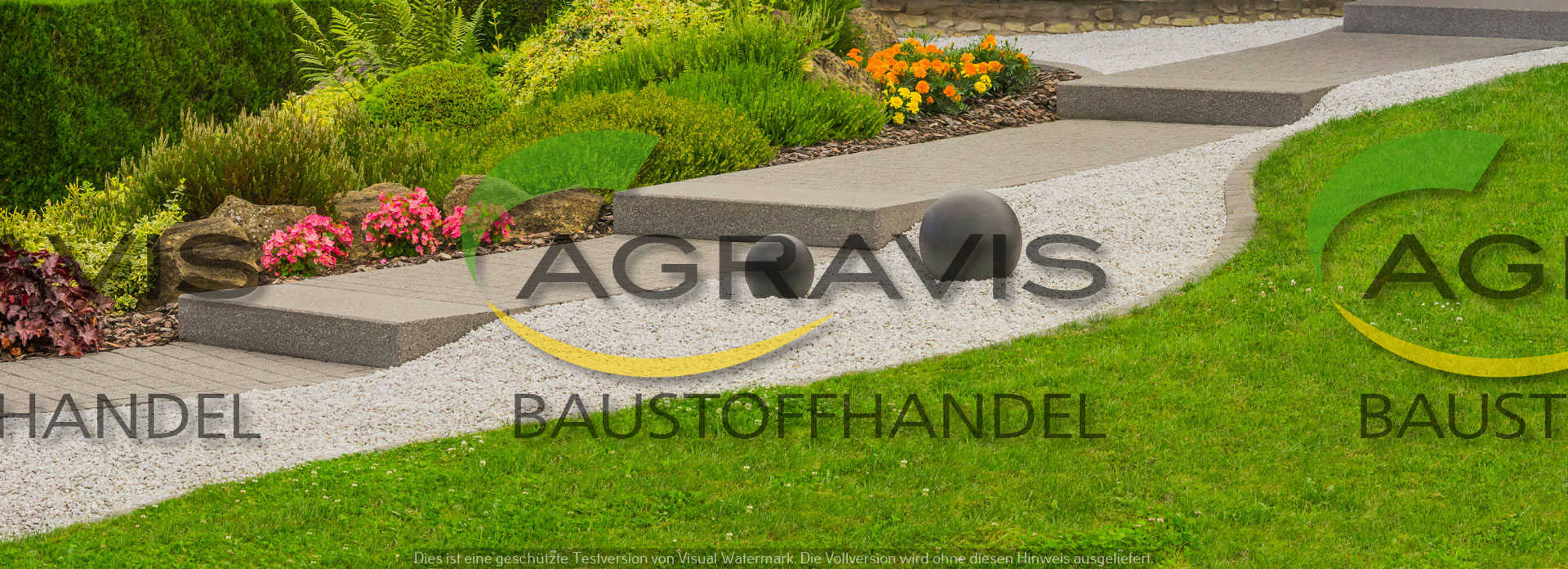  Moderner Steingarten mit Betonsteine